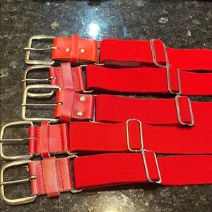 baseball belts  (5) red.